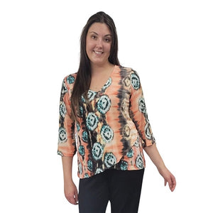 WOMEN'S LIVV TOP BELL SLEEVE TIE DYE ORANGE