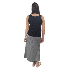 WOMEN'S PENCIL SKIRT LONG BLACK CREAM STRIPE