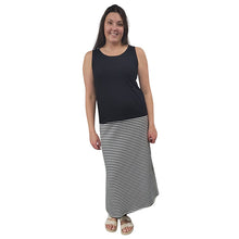 WOMEN'S PENCIL SKIRT LONG BLACK CREAM STRIPE