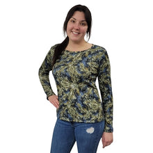 WOMEN'S ROUND NECK T LONG SLEEVE BLUEBERRY BURST PRINT