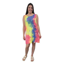 WOMEN'S SLEEVELESS DRESS TIE DYE RAINBOW