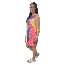 WOMEN'S SLEEVELESS DRESS TIE DYE RAINBOW