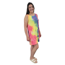 WOMEN'S SLEEVELESS DRESS TIE DYE RAINBOW