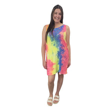 WOMEN'S SLEEVELESS DRESS TIE DYE RAINBOW