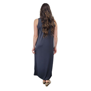 WOMEN'S SLEEVELESS LONG DRESS DARK GREY