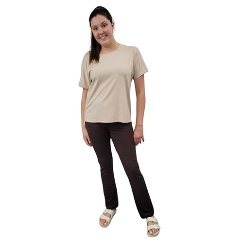 WOMEN'S SLIM FIT PANTS BAMBOO FRENCH TERRY BROWN