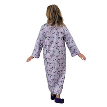 WOMEN'S SQUARE NECK FLANNEL NIGHT DRESS BUTTERFLIES