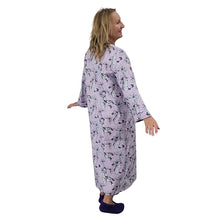 WOMEN'S SQUARE NECK FLANNEL NIGHT DRESS BUTTERFLIES