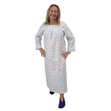 WOMEN'S SQUARE NECK FLANNEL NIGHT DRESS VIOLETS