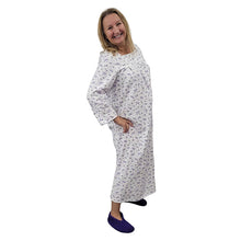 WOMEN'S SQUARE NECK FLANNEL NIGHT DRESS VIOLETS