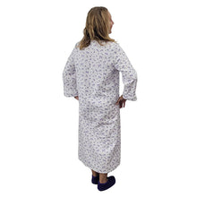 WOMEN'S SQUARE NECK FLANNEL NIGHT DRESS VIOLETS