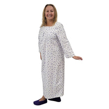 WOMEN'S SQUARE NECK FLANNEL NIGHT DRESS VIOLETS