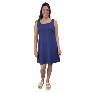 WOMEN'S SQUARE NECK TANK DRESS DENIM