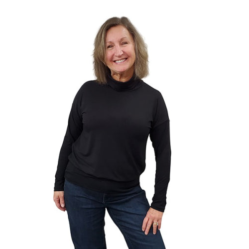 WOMEN'S TONI TOP LONG SLEEVE BAMBOO BLACK