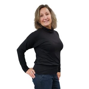 WOMEN'S TONI TOP LONG SLEEVE BAMBOO BLACK