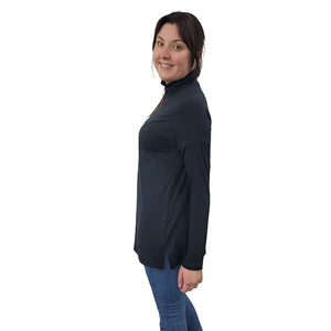 WOMEN'S TORI TOP LONG SLEEVE BAMBOO BLACK