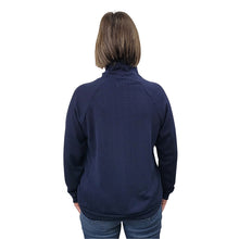 WOMEN'S TURTLENECK CABLE KNIT SWEATER NAVY