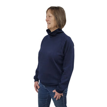 WOMEN'S TURTLENECK CABLE KNIT SWEATER NAVY