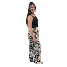 WOMEN'S WRAP PANTS FLORAL BLACK/CREAM