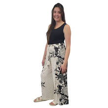 WOMEN'S WRAP PANTS FLORAL BLACK/CREAM