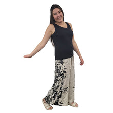 WOMEN'S WRAP PANTS FLORAL BLACK/CREAM