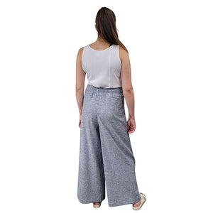 WOMEN'S WRAP PANTS HEMP DENIM CHAMBRAY