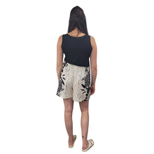 WOMEN'S WRAP SHORTS FLORAL BLACK/CREAM