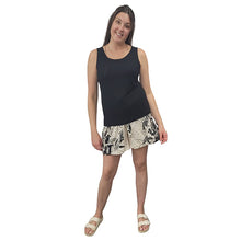WOMEN'S WRAP SHORTS FLORAL BLACK/CREAM