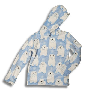 YOUTH HOODED PULLOVER WHISPER POLAR BEAR