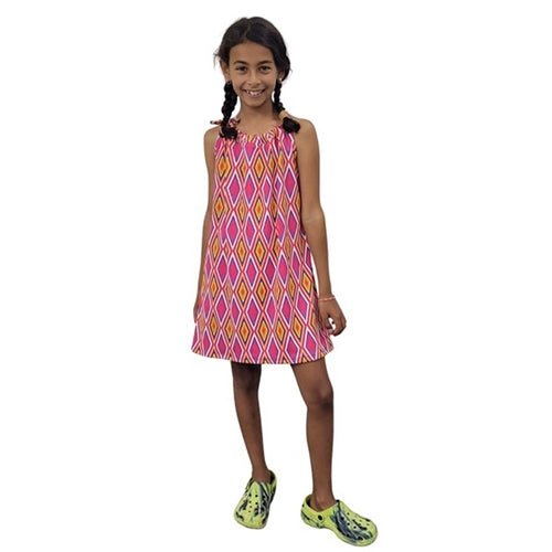 YOUTH SUN DRESS DIAMOND PRINT PINK