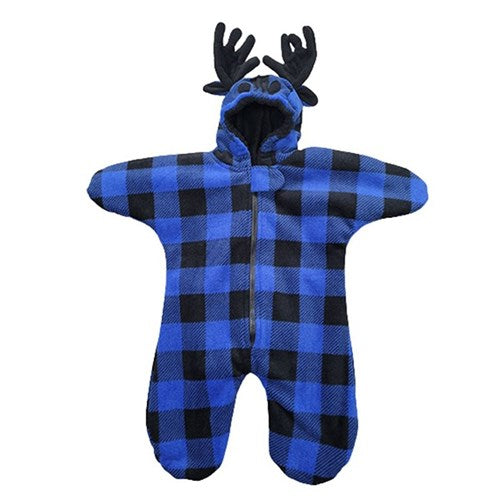 INFANT BUNTING BAG MOOSE BUFFALO CHECK BLUE