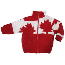 CHILD MAPLE LEAF PATCHWORK BOMBER RED Made in Canada