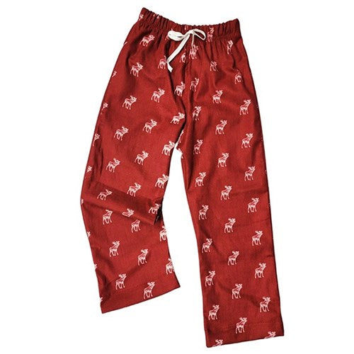 CHILD SLEEP PANTS MOOSE RED PRINT