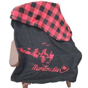 MANITOULIN THROW BLANKET BUFFALO CHECK RED
