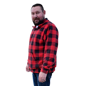 ADULT 1/4 ZIP PULLOVER BUFFALO CHECK RED
