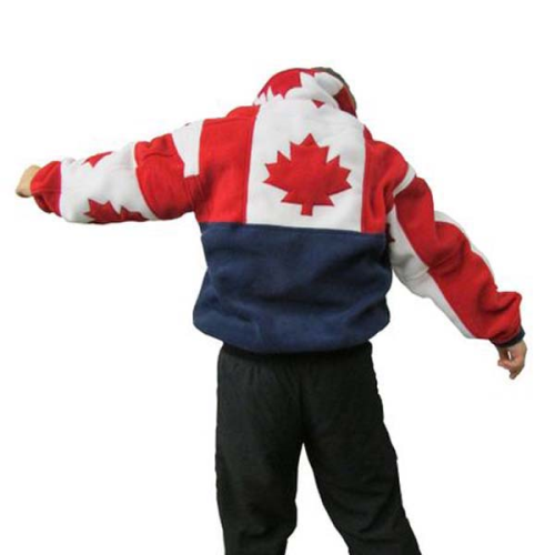 YOUTH MAPLE LEAF PATCHWORK BOMBR NAVY Made in Canada
