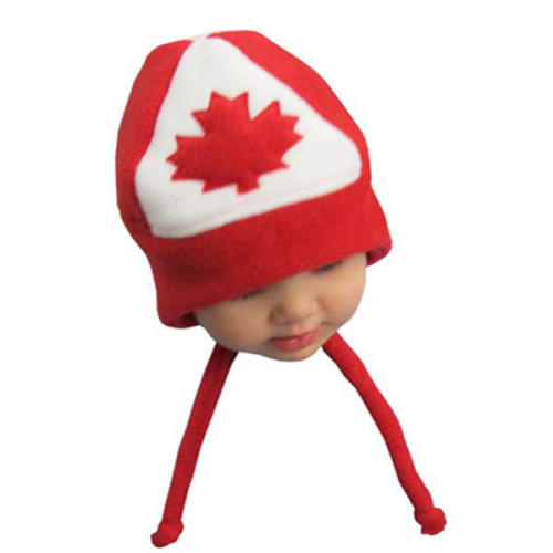 CANADA BEANIE W/ EAR LUGS RED Made in Canada