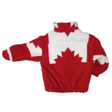 YOUTH MAPLE LEAF PATCHWORK BOMBER RED Made in Canada