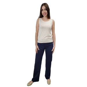WOMEN'S CASUAL PANT COTTON FRENCH TERRY NAVY