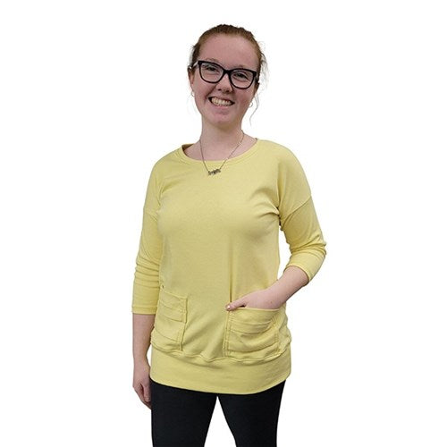 keli-top-3-4-sleeve-yellow